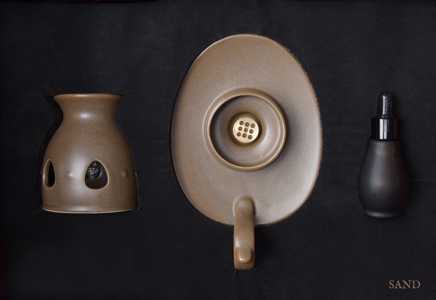 Pottery Oil Burner & Incense Holder Set